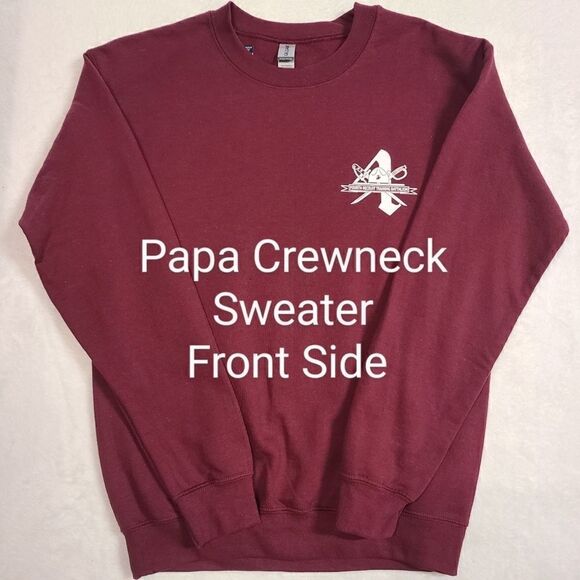 Marine Corps 4th Battalion Papa Company Logo Burgundy Crewneck Sweater - Picture 2 of 3
